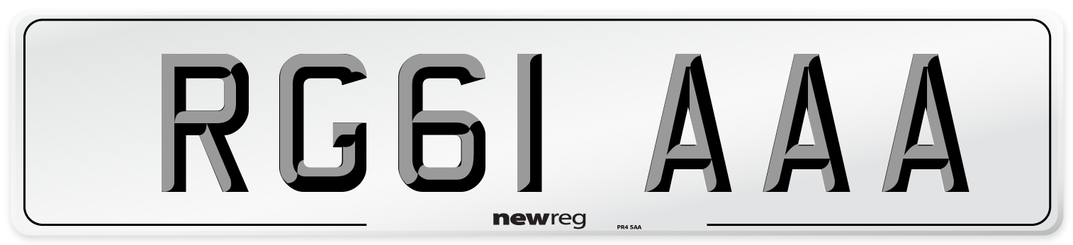 RG61 AAA Number Plate from New Reg